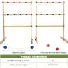 ApudArmis Ladder Toss Game Set, 35x26In Pine Wooden Golf Ladder Lawn Game with 6 Bolos Balls and Carrying Case - Outdoor Backyard Game for Teens Adults FamilyNew Version Sturdy Bolts view 2