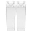 2pcs Square Water Bottle Flat 500ml Reusable Cute Container Lip Gloss Containers Sports Clear Milk Carton Water Bottle Travel Kettle 500ml Milk Bottle Bulk Storage Bottle Child view 1