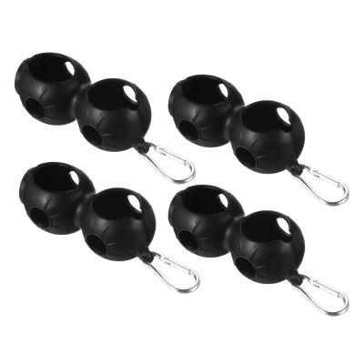 PATIKIL Golf Ball Holder, 4 Pack Silicone 2 Balls Carrier Protective Portable Sleeve with Buckle for Golf Bag Belt, Black