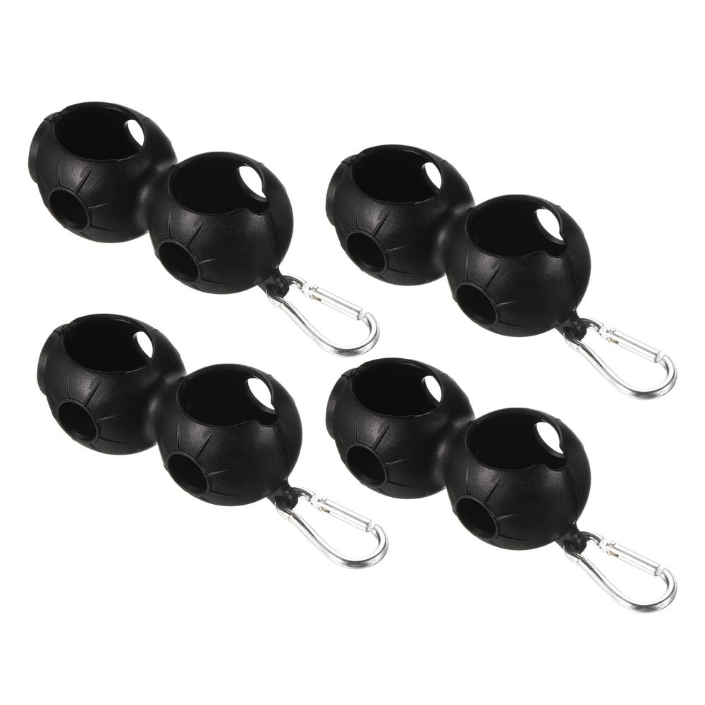 PATIKIL Golf Ball Holder, 4 Pack Silicone 2 Balls Carrier Protective Portable Sleeve with Buckle for Golf Bag Belt, Black
