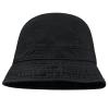 Clakllie Embroidery Fishing Hat Pure Color Bucket Hat Retro Beach Sun Cap Cotton Outdoor Hunting Cap Safari Hat All Seasons,GD69-Black view 1