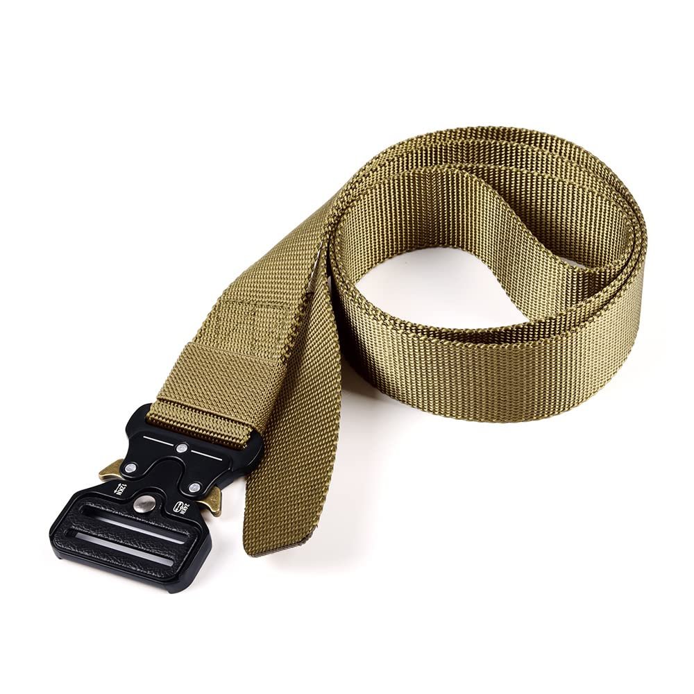CNNELL Men Military Tactical Belts Casual Army Adjustable Quick Release Belt(Brown)