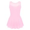 JEEYJOO Kids Girls Figure Ice Skating Dress Halter Neck Rhinestone Tutu Skirted Ballet Dance Leotard Dancewear Z1 Sleeveless Pink 14 view 1