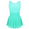 JEEYJOO Kids Girls Figure Ice Skating Dress Halter Neck Rhinestone Tutu Skirted Ballet Dance Leotard Dancewear Z1 Sleeveless Mint Green 10 view 2