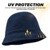 Clakllie Packable Fishing Hat Fashion Bucket Cap Lightweight Outdoor Travel Beach UV Protection Sun Hat for Men Women,GD69-Blue view 4