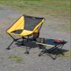 iClimb Ultralight Compact Camping Folding Beach Chair with Anti-Sinking Large Feet and Back Support Webbing (Yellow - Square Frame - 2PC) view 2