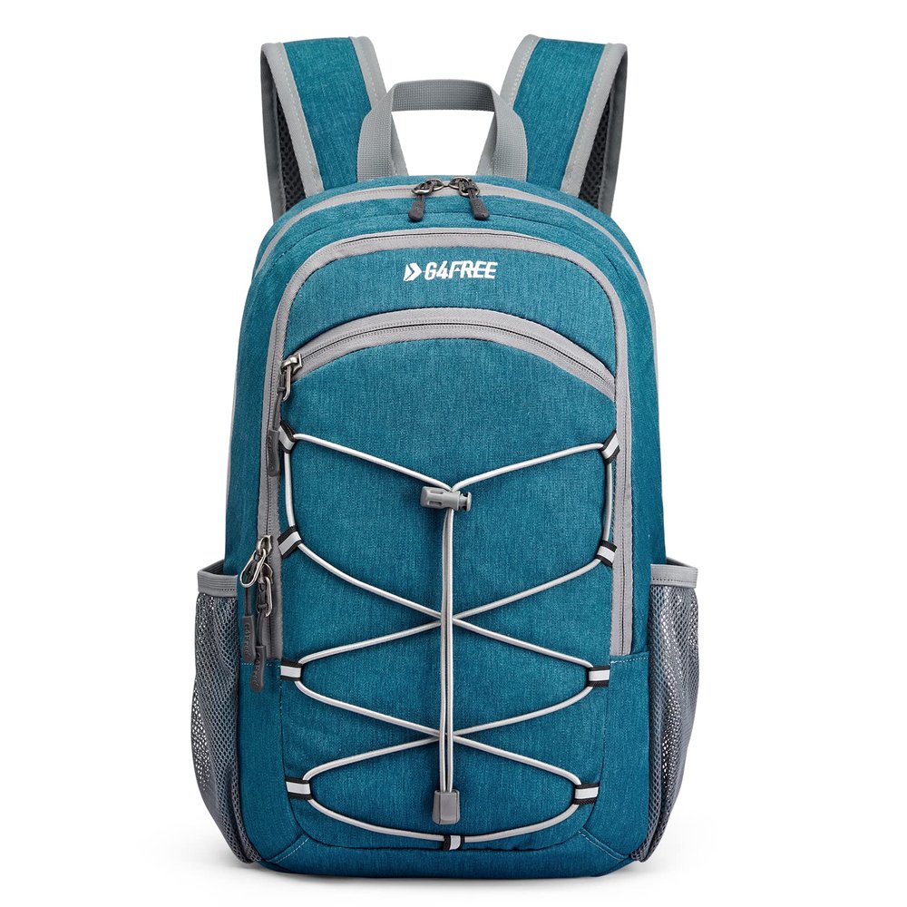 G4Free 12L/20L Small Hiking Backpack RFID Mini Rucksack Compact Multipurpose Daypacks for Men Women Camping Walking Daytrip Travel, Peacock Blue, 8 long, Modern or Activewear (Colour Theme: Vibrant or