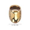 Archery Thumb Rings,Engraving Pattern Brass Finger Protector with Anti Lost Rope,Archery Finger Tabs for Outdoor Hunting(17mm) view 2