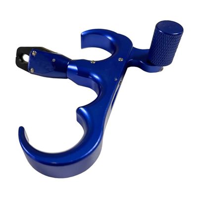 LIZHOUMIL 360Rotation Thumb Bow Release, Aluminum Alloy 3 Finger Thumb Trigger Caliper Grip Compound Bow Release Aid, Replaceable Bow Release Trigger Caliper Grip Blue