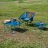 iClimb Ultralight Compact Camping Folding Beach Chair with Anti-Sinking Large Feet and Back Support Webbing (Blue - Square Frame) view 2