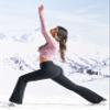 Heathyoga Charcoal Fleece Lined Yoga Pants, Women's Breathable Warm Tech Fleece Bootcut with Pockets, High-Rise, Size L view 3
