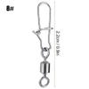 HERCHR Fishing Swivels Snaps Set, 50PCS Rolling Bearing Swivel with Double Lock Snap for Quick Connect Fishing Lures(#8) view 2