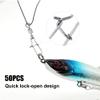 HERCHR Fishing Swivels Snaps Set, 50PCS Rolling Bearing Swivel with Double Lock Snap for Quick Connect Fishing Lures(#8) view 3