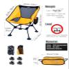 iClimb Ultralight Compact Camping Folding Beach Chair with Anti-Sinking Large Feet and Back Support Webbing (Yellow - Square Frame) view 3