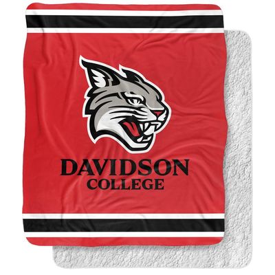 Davidson College Blanket, 50"x60" Primary Logo, Silky Touch Sherpa Back Super Soft Throw Blanket