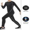 HOPLYNN Youth Boys Compression Shirts, Long Sleeve Quick Dry Cold Weather Gear Undershirts for Kids Athletic Sports Football Basketball-2 Black 1 Blue 1 White-L view 3