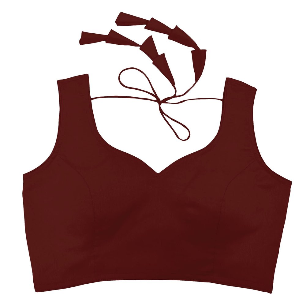 Women's Blouse Designer Choli Readymade Bollywood Padded Sticthed Crop Top Choli Maroon