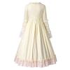 Solid Color Floor Length Outfits for Women Bowknot Bouffant Winter Fit and Flared Square Neck Dresses Bell Sleeve Ruffled Tiered Theater Long Sleeve Lolita Costumes Vestidos view 3