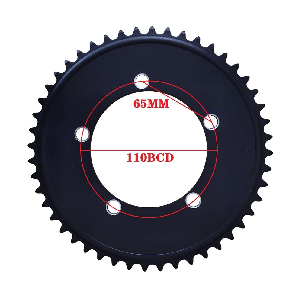 MYEEI Road Bicycle Fixed Gear 110 BCD Chainring 1/8" Bicycle Chain Wheel Track Bike Fixie Single Speed 44T 46T 48T 50T (Color : 130BCD-50T)