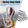 Carabiner 3 Inch Spring Snap Hook, 16pcs M8 5/16 Inch Spring Snap Hook Quick Link for Camping Hiking, 500LBS Holding Capacity Heavy Duty Steel Carabiner Clip Buckle for Hammock Swing Fitness view 3