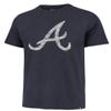 '47 MLB Men's Distressed Imprint Match Team Color Primary Logo Word Mark T-Shirt (Atlanta Braves Navy, Large) Blue view 1