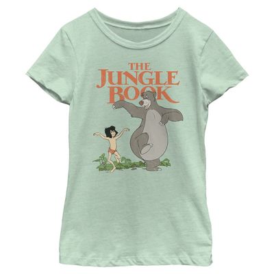 Disney Jungle Book COVER-DSJB01JDSC Girls Short Sleeve Tee Shirt, Mint, X-Large