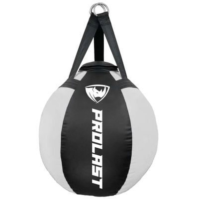PROLAST Wrecking Ball Heavy Punching Bag for Adults, Hook and Uppercut, Body Snatcher, Boxing, MMA, Muay Thai, Filled, 65 lbs, New Edition White