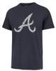 '47 MLB Men's Distressed Imprint Match Team Color Primary Logo Word Mark T-Shirt (Atlanta Braves Navy, Small), Blue view 1