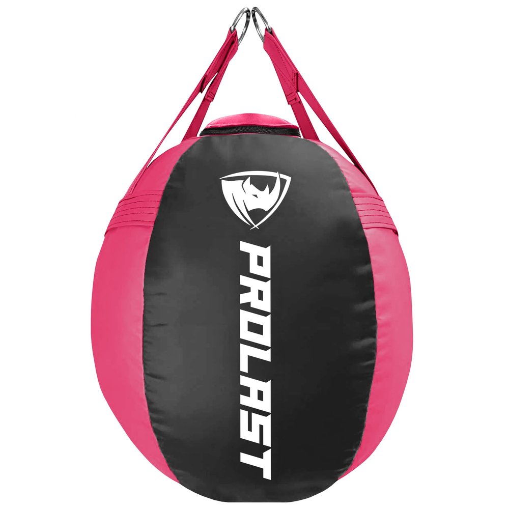 PROLAST Wrecking Ball Heavy Boxing Punching Bag for Women, Hook and Uppercut, Body Snatcher, MMA, Muay Thai, Strength Training Equipment, Filled, 65 lbs, New Edition Pink