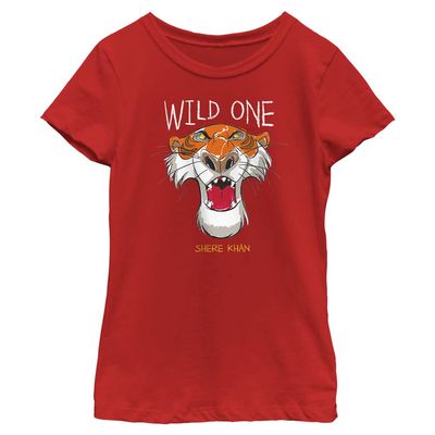 Disney Jungle Book SHERE Khan Wild ONE-DSJB01DYLC_00BLK Girls Short Sleeve Tee Shirt, Red, Small