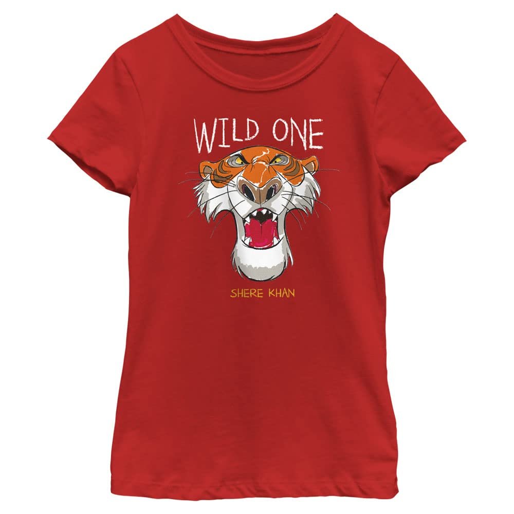 Disney Jungle Book SHERE Khan Wild ONE-DSJB01DYLC_00BLK Girls Short Sleeve Tee Shirt, Red, Small