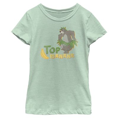 Disney Jungle Book TOP BANANA-DSJB0001DSC Girls Short Sleeve Tee Shirt, Mint, X-Large