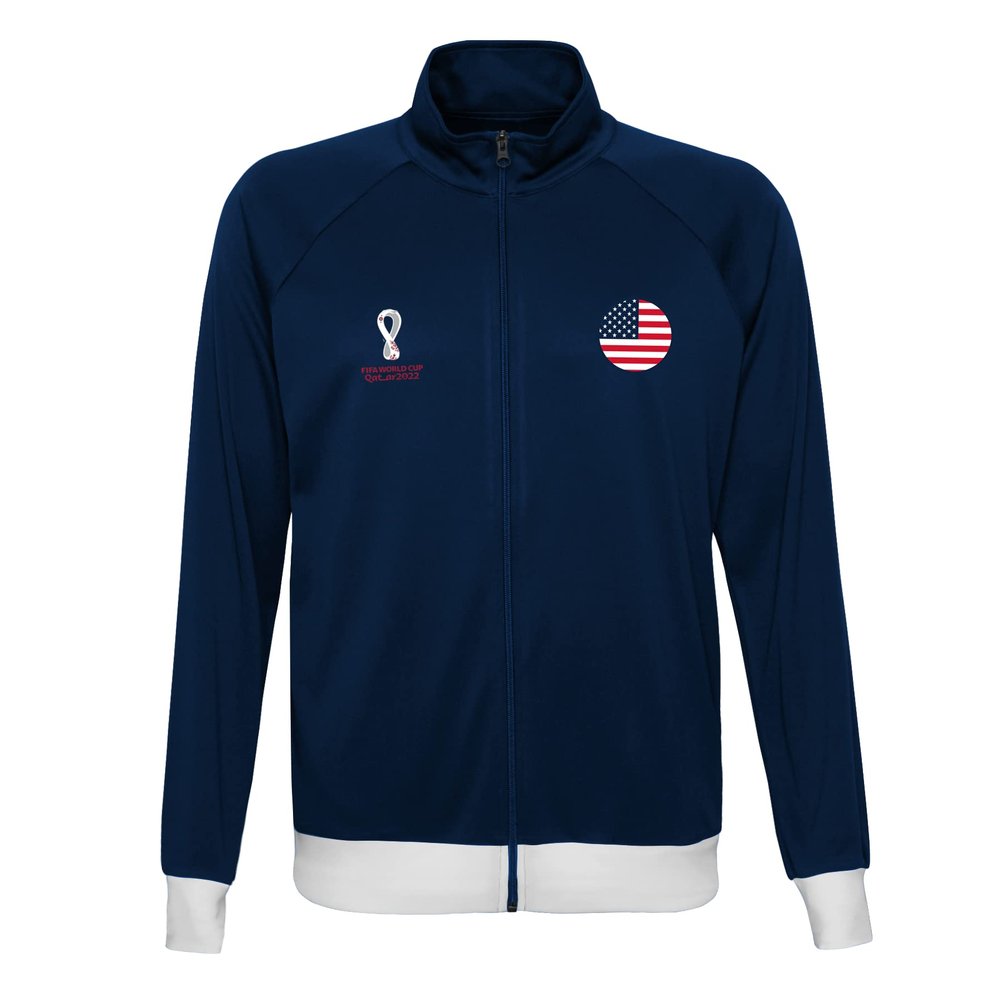 Outerstuff Mens FIFA World Cup Classic 1 Track Jacket, Black, Small