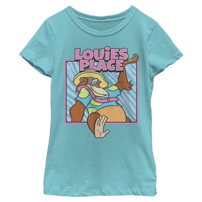 Disney Jungle Book DSNY TS LOUIES PLACE-DSJB01LMSC Girls Short Sleeve Tee Shirt, Tahiti Blue, Medium