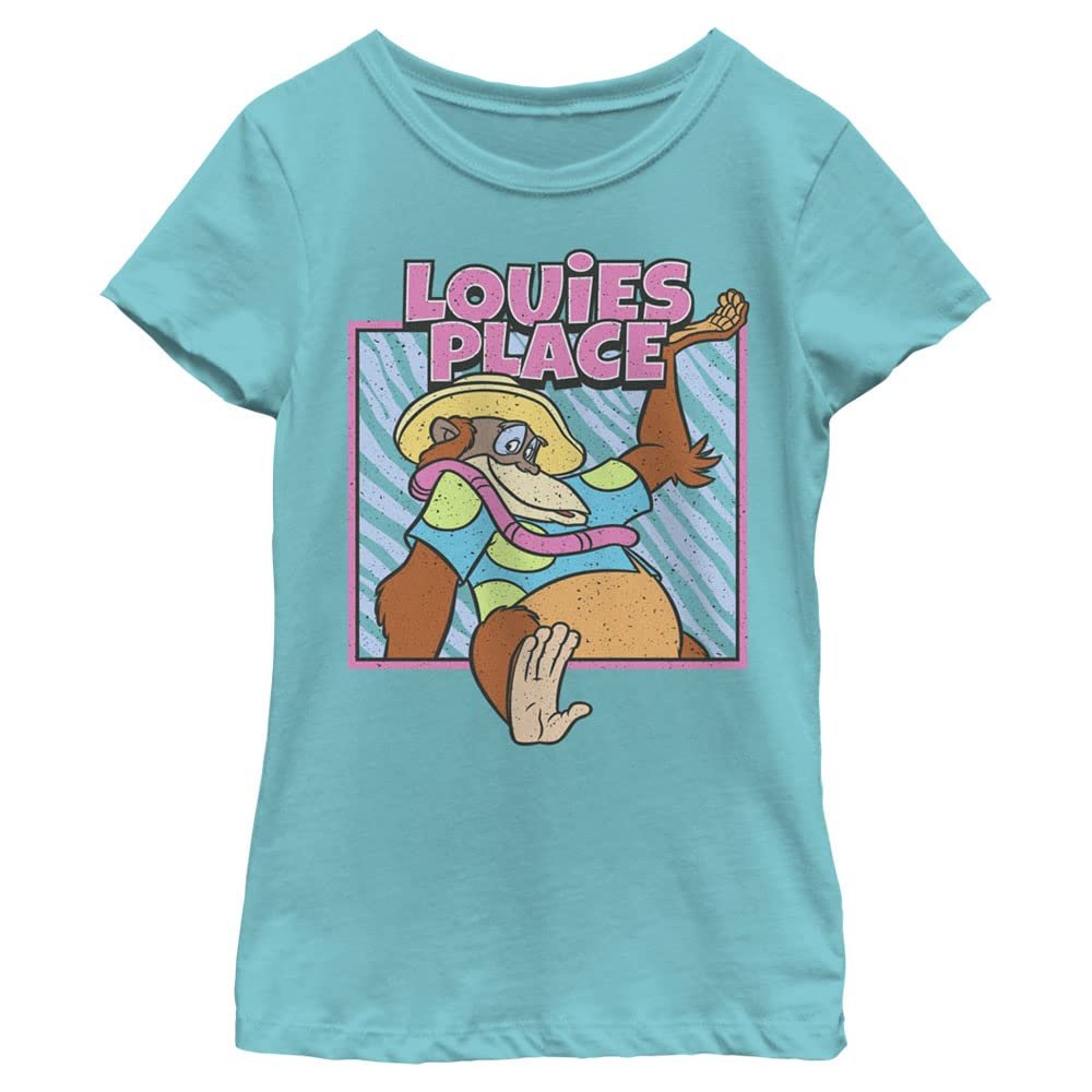 Disney Jungle Book DSNY TS LOUIES PLACE-DSJB01LMSC Girls Short Sleeve Tee Shirt, Tahiti Blue, Medium