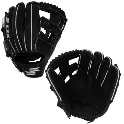 SSK Z9 Maestro Infield Baseball Glove  11.25" - 11.5 - 11.75 - 12  Right & Left Hand Throw (Black/Silver - I Web, 11.5" - Right Hand Throw)