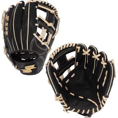 SSK Z9 Maestro Infield Baseball Glove  11.25" - 11.5 - 11.75 - 12  Right & Left Hand Throw (Black/Camel - I Web, 11.5" - Right Hand Throw)