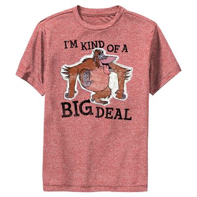 Disney Jungle Book Louie SUPRIMA-DSJB0005DL2_REDBLK Boys Short Sleeve Tee Shirt, Red Heather, Large