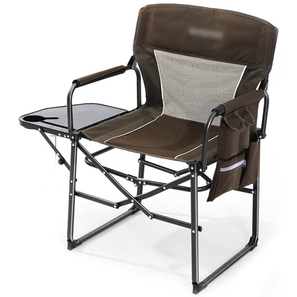 Camping Chair Camping Chair with Side Table Outdoor Portable Director's Chair, Multifunctional Storage Fishing Chair, Strong and Sturdy Beach Chair, 4 Styles