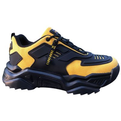 DAVESHOES Mamba 24 Mens Wide Shoes Height Increasing Luxury Mech Sneakers Mens Platform Hiptop Black Running Sport Size 9.5 Yellow