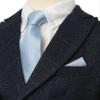 ZENXUS Boy's Solid Dusty Blue Tie with Pocket Square Set, Small Necktie for Children and Kids, Self-Tied view 3