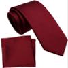ZENXUS Boy's Solid Apple Red Tie with Pocket Square Set, Small Necktie for Children and Kids, Self-Tied view 1