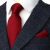 ZENXUS Boy's Solid Apple Red Tie with Pocket Square Set, Small Necktie for Children and Kids, Self-Tied view 3