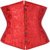 HNGHOU Women Corset Waist Training Corsets Lace Up Boned Underbust Corset Bustier Tops Red, Medium view 1