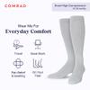Comrad Nylon Knee High Socks - 15-20mmHg Graduated Compression Socks, (Medium, Heather Grey) - Soft & Breathable Support Socks for Men, Pregnant Women, Nurses, Home, Work, & Travel view 2