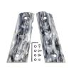 Guuun 1911 Magwell Grips Bamboo Style High Polished Synthetic Pearl Resin Ambi Safety Cut - White view 1