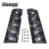 Guuun 1911 Magwell Grips Bamboo Style High Polished Synthetic Pearl Resin Ambi Safety Cut - Black view 2