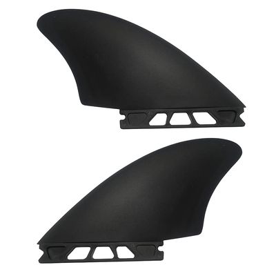 UP100 Surfboard Twin Keel Fins (2 Fins) Black - Nylon and Fiberglass for Single Tab Surf Boards