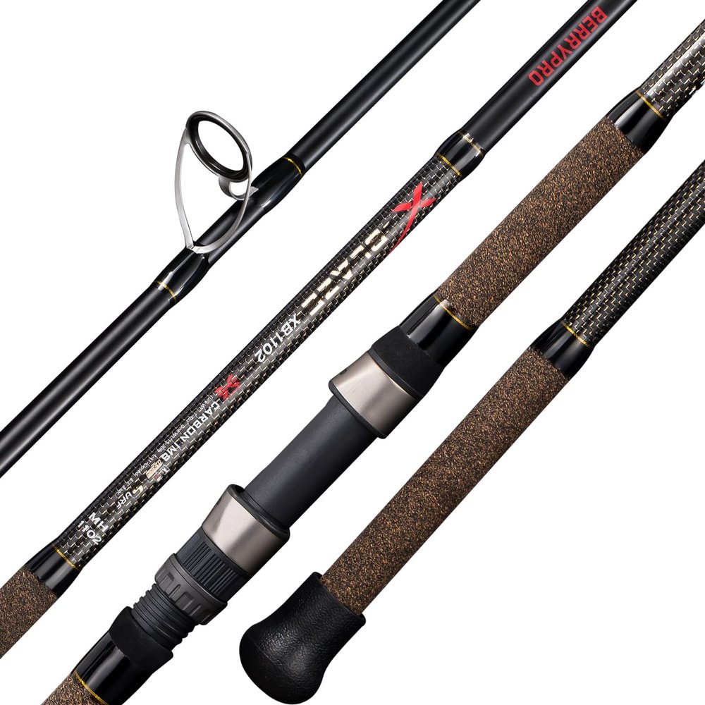 BERRYPRO Surf Rod Pure Carbon Surf Spinning Rod Graphite Surf Fishing Rod (9'/10'/11'/12') (11'-Spinning-2pc)