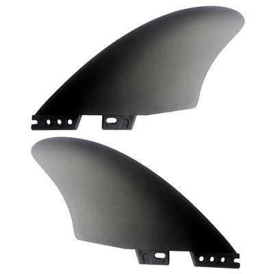 UP100 Surfboard Twin Keel Fins (2 Fins) Black - Nylon and Fiberglass for Twin Tab FCS/FCS II Surf Boards (for FCS II)